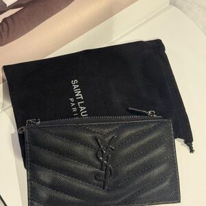 YSL  Black Zippered Pouch